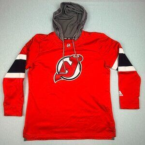 New Jersey Devils Heavyweight Hoodie Sweatshirt Mens Red NHL Hockey Adidas XL